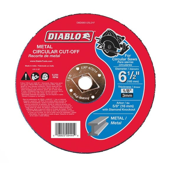 Diablo 6 1/2-Inch x 1/8-Inch x 5/8-Inch Cut Off Circular Saw Wheel/Disc for Metal Cutting